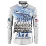 Tuskegee Airmen 477th Fighter Group Button Sweatshirt Blue Sky Heritage