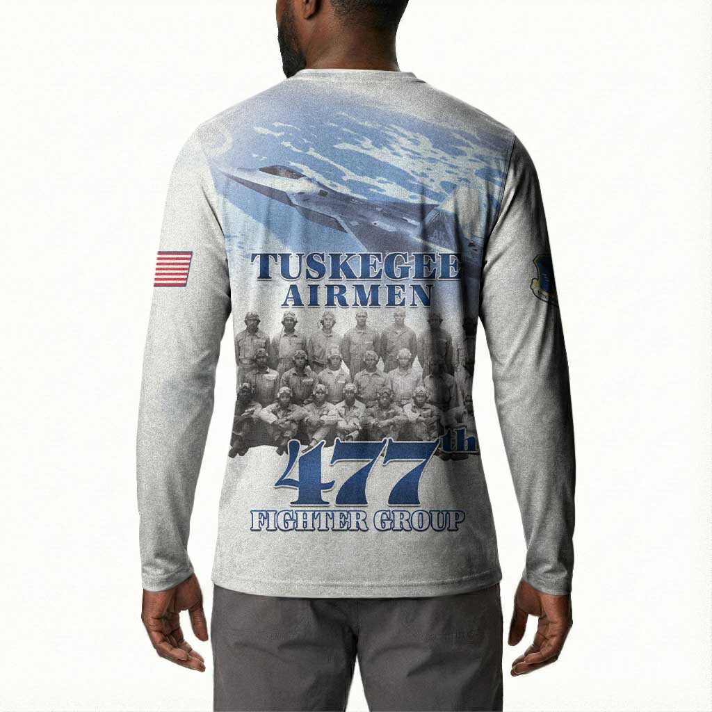 Tuskegee Airmen 477th Fighter Group Button Sweatshirt Blue Sky Heritage