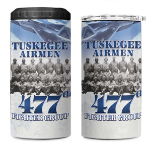 Tuskegee Airmen WWII Heroes 4 in 1 Can Cooler Tumbler 477th Fighter Group - African Pride