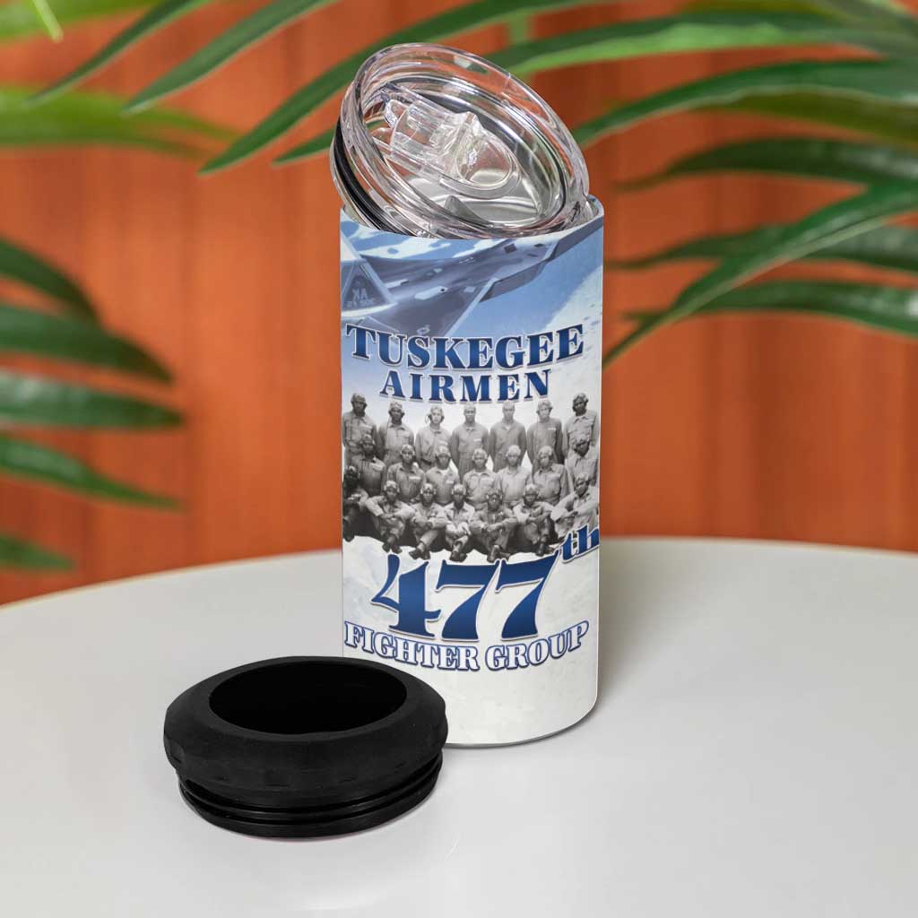 Tuskegee Airmen WWII Heroes 4 in 1 Can Cooler Tumbler 477th Fighter Group - African Pride