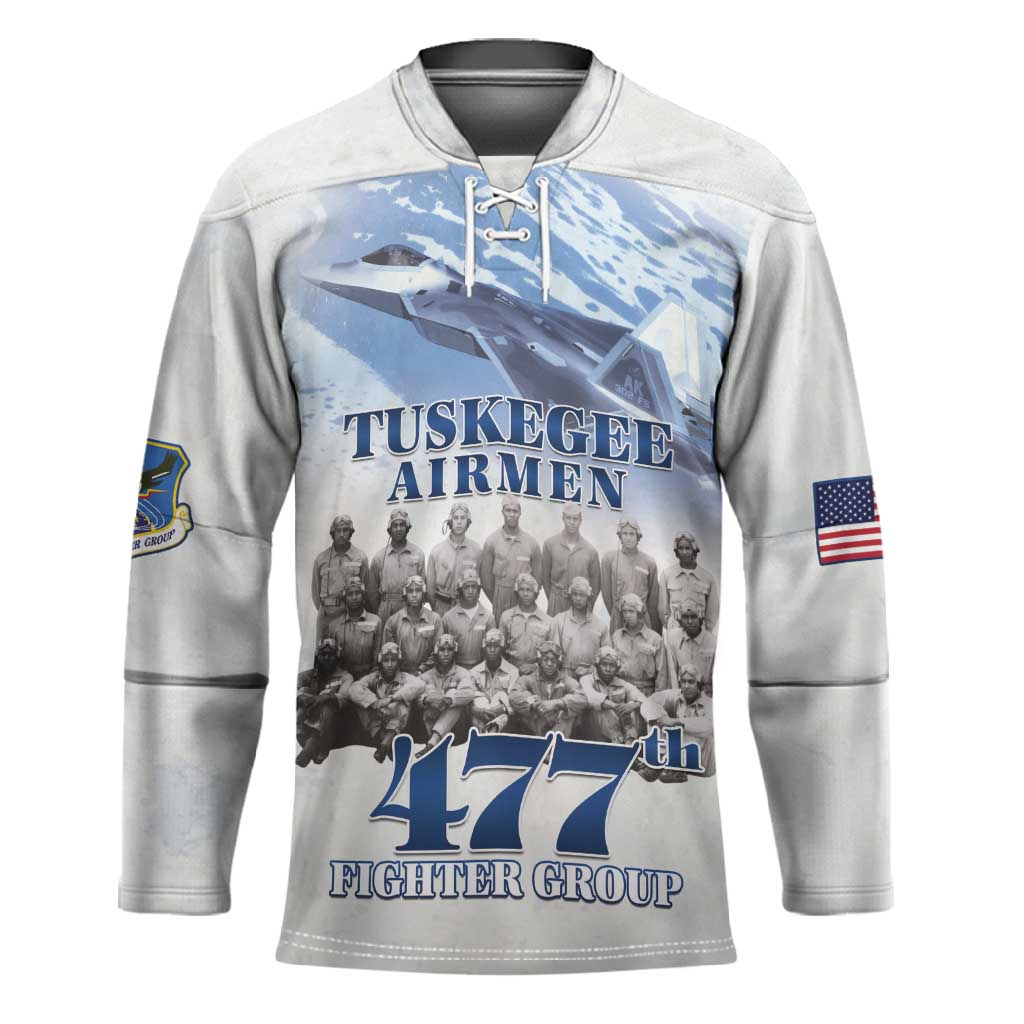 Tuskegee Airmen 477th Fighter Group Hockey Jersey Blue Sky Heritage