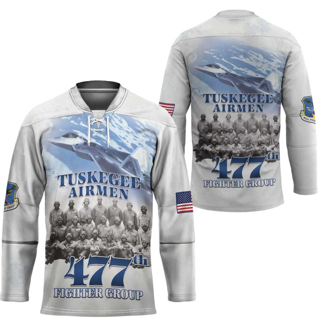 Tuskegee Airmen 477th Fighter Group Hockey Jersey Blue Sky Heritage