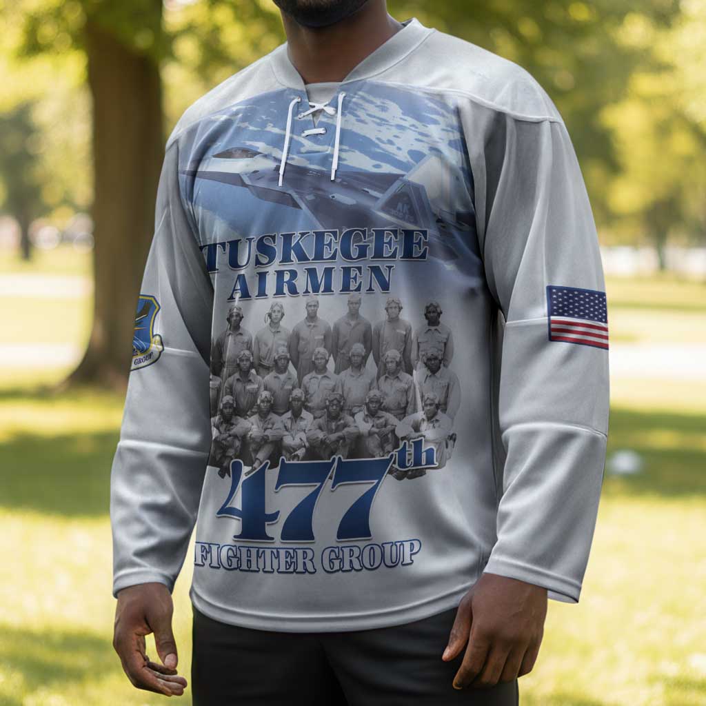 Tuskegee Airmen 477th Fighter Group Hockey Jersey Blue Sky Heritage