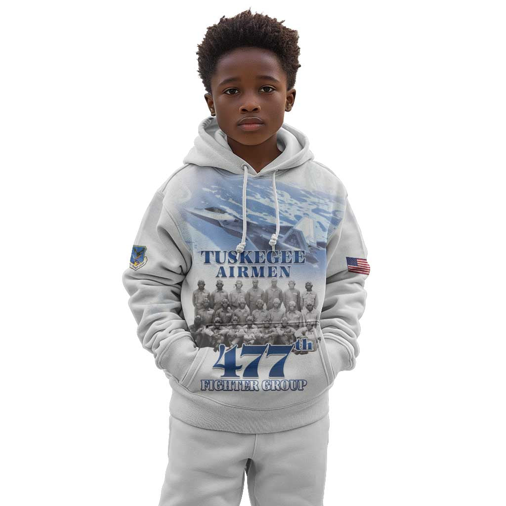 Tuskegee Airmen WWII Heroes Kid Hoodie 477th Fighter Group - African Pride