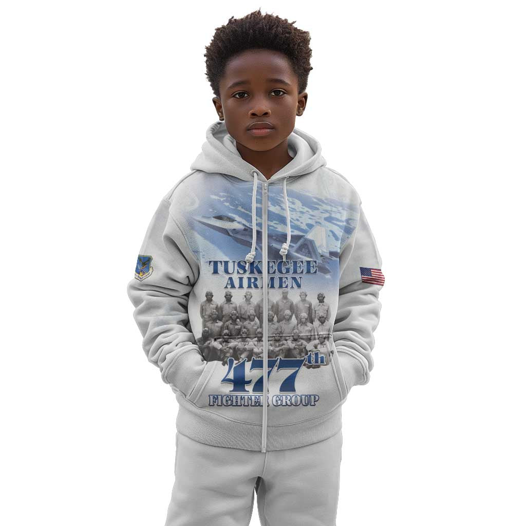 Tuskegee Airmen WWII Heroes Kid Hoodie 477th Fighter Group - African Pride
