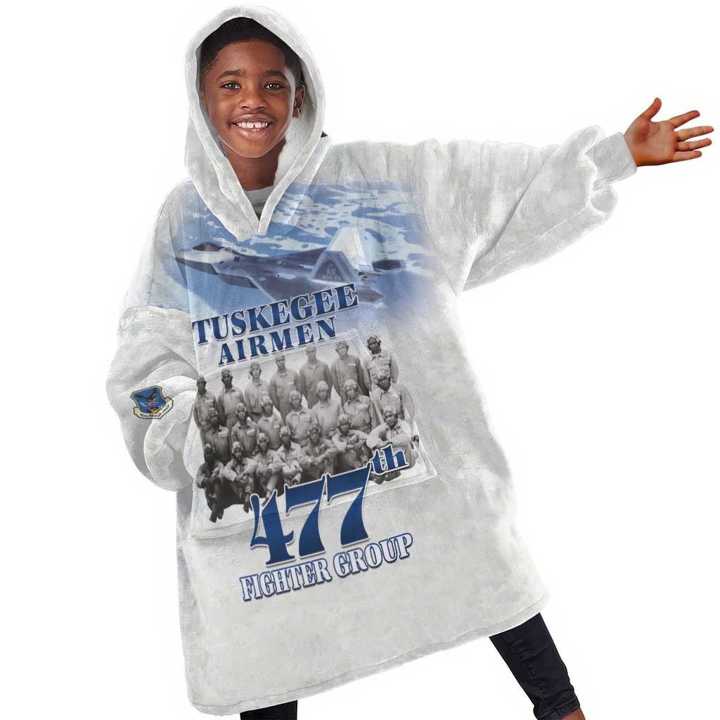 Tuskegee Airmen WWII Heroes Kid Wearable Blanket Hoodie 477th Fighter Group - African Pride