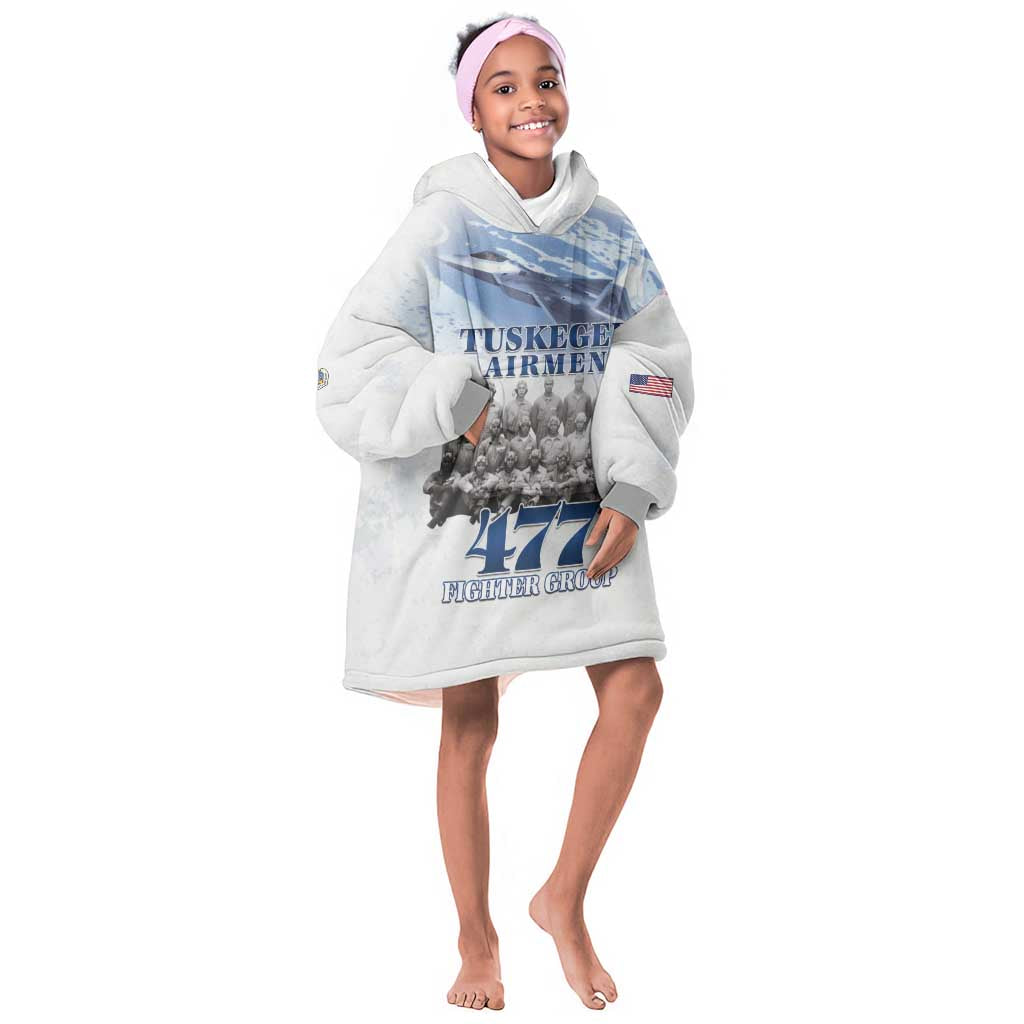 Tuskegee Airmen WWII Heroes Kid Wearable Blanket Hoodie 477th Fighter Group - African Pride