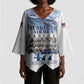 Tuskegee Airmen 477th Fighter Group Kimono Sleeve Blouse Blue Sky Heritage