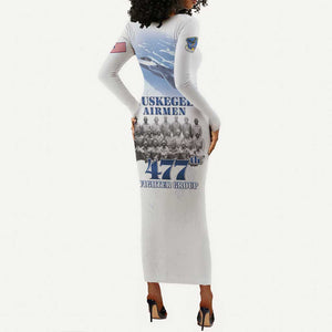 Tuskegee Airmen WWII Heroes Long Sleeve Bodycon Dress 477th Fighter Group - African Pride