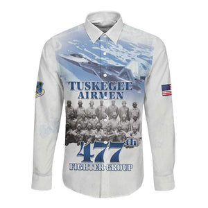 Tuskegee Airmen WWII Heroes Long Sleeve Button Shirt 477th Fighter Group - African Pride