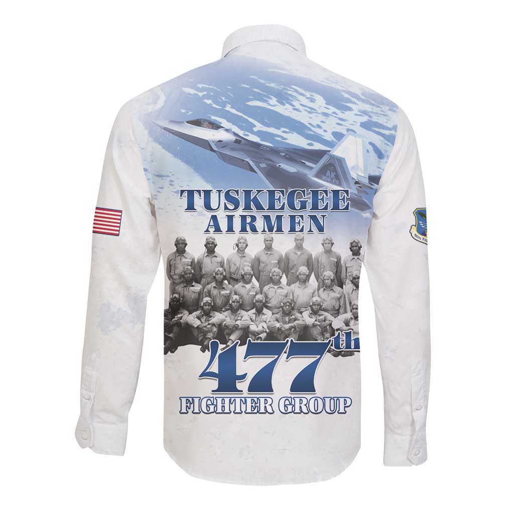 Tuskegee Airmen WWII Heroes Long Sleeve Button Shirt 477th Fighter Group - African Pride
