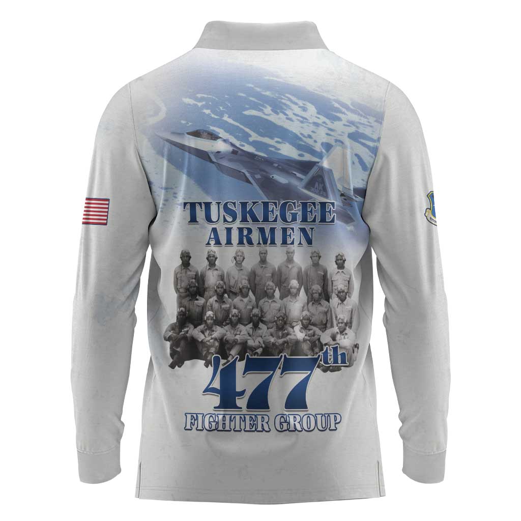 Tuskegee Airmen WWII Heroes Long Sleeve Polo Shirt 477th Fighter Group - African Pride