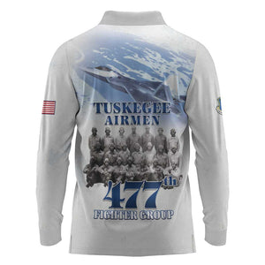 Tuskegee Airmen WWII Heroes Long Sleeve Polo Shirt 477th Fighter Group - African Pride