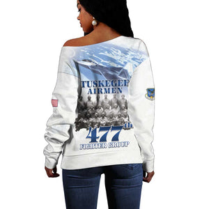 Tuskegee Airmen WWII Heroes Off Shoulder Sweater 477th Fighter Group - African Pride