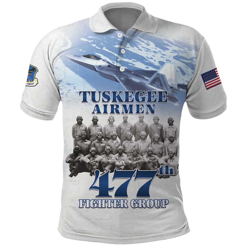Tuskegee Airmen WWII Heroes Polo Shirt 477th Fighter Group LT15
