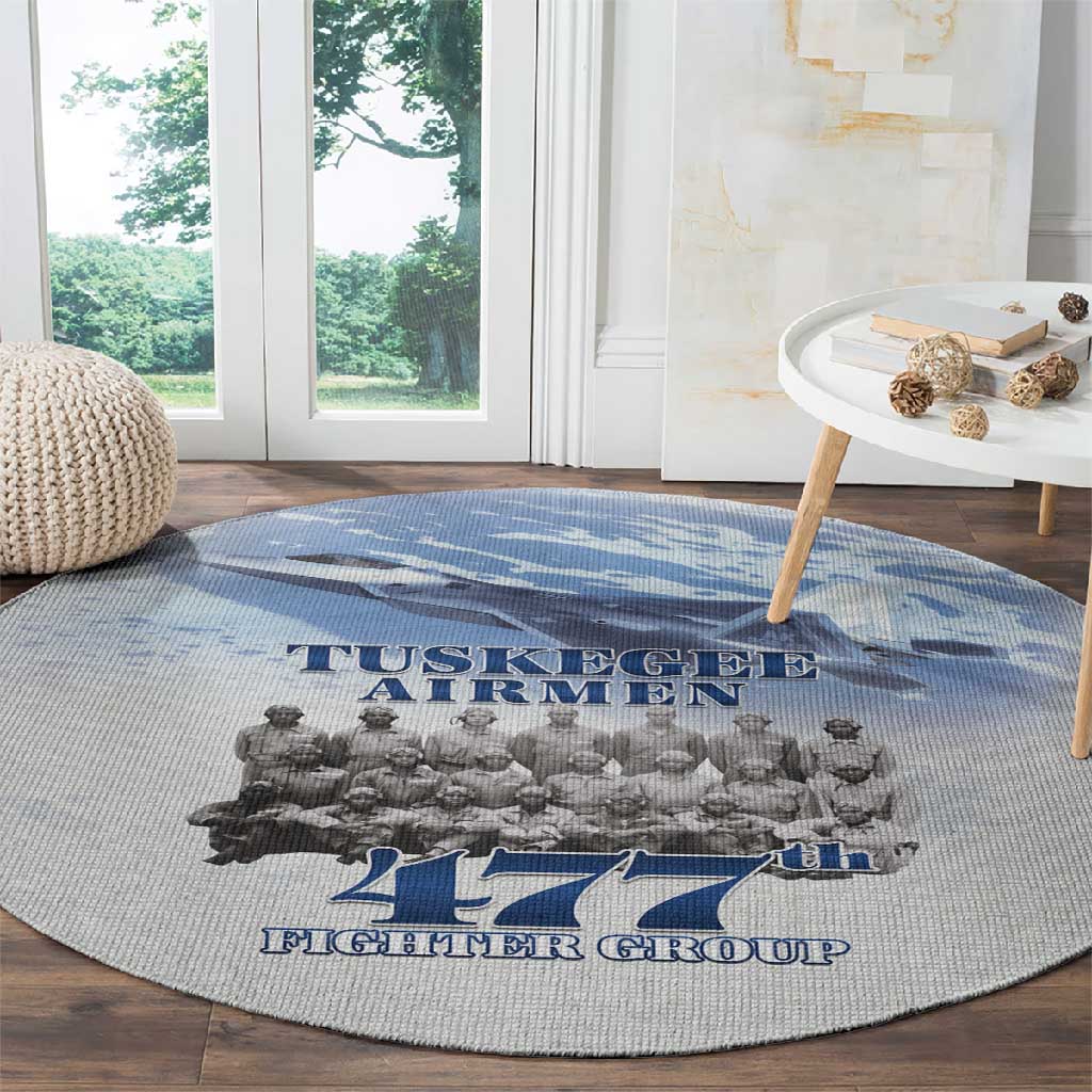 Tuskegee Airmen WWII Heroes Round Carpet 477th Fighter Group - African Pride