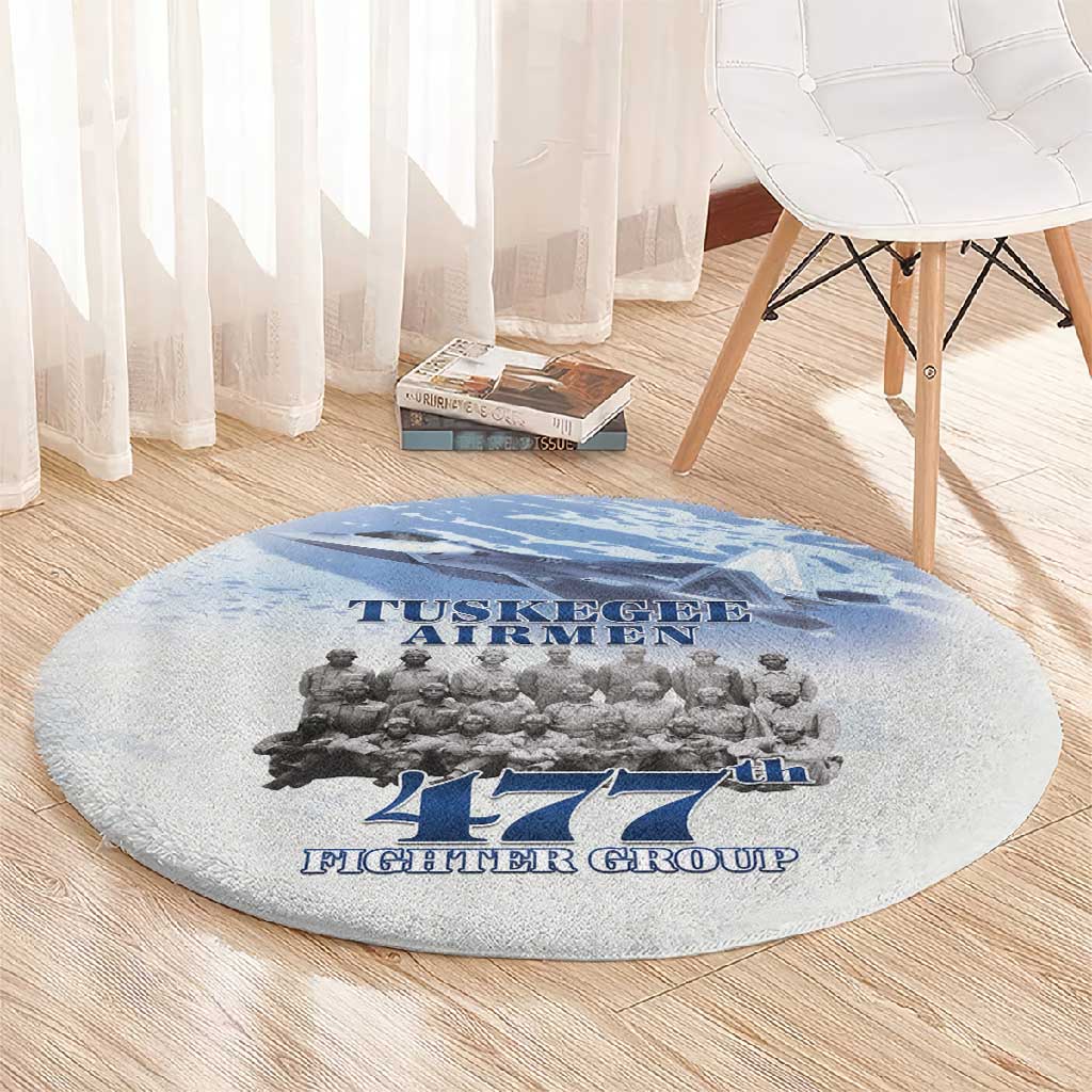 Tuskegee Airmen WWII Heroes Round Carpet 477th Fighter Group - African Pride