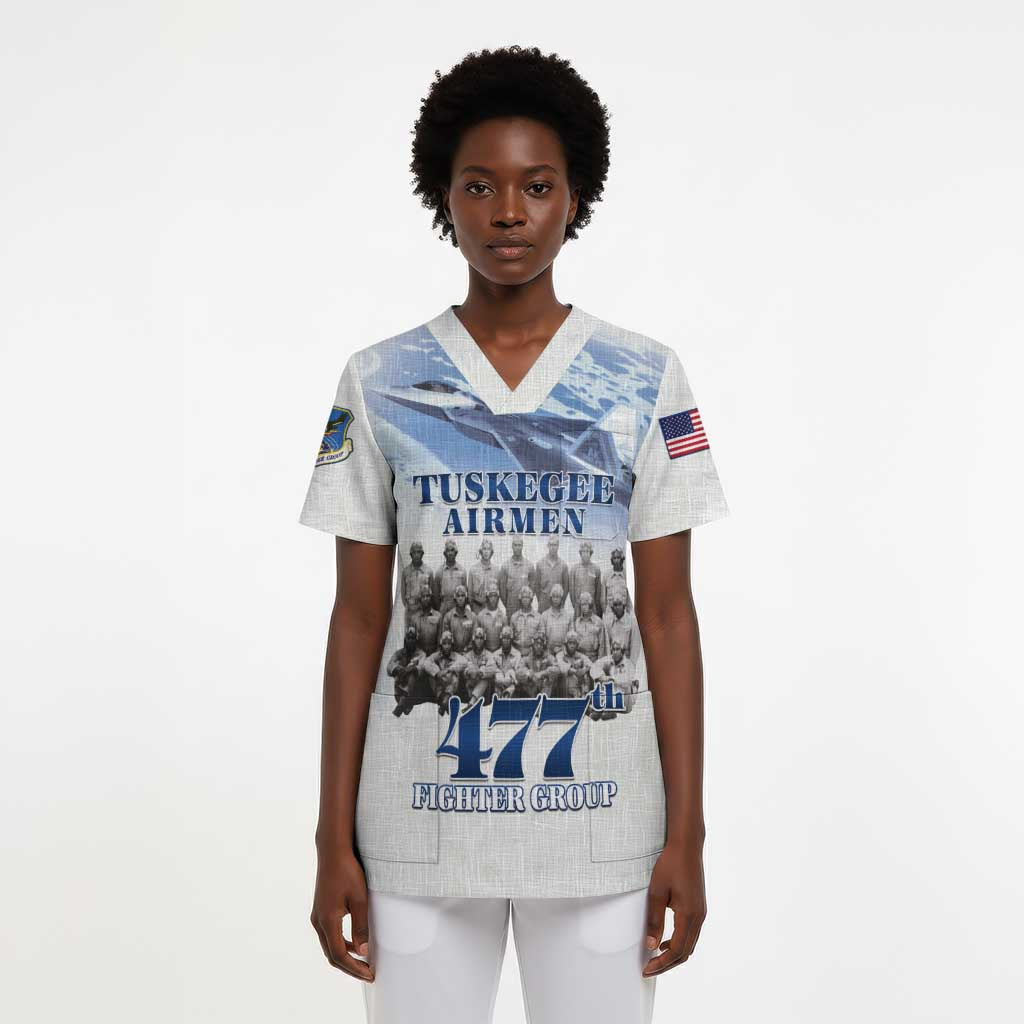 Tuskegee Airmen WWII Heroes Scrub Top 477th Fighter Group - African Pride