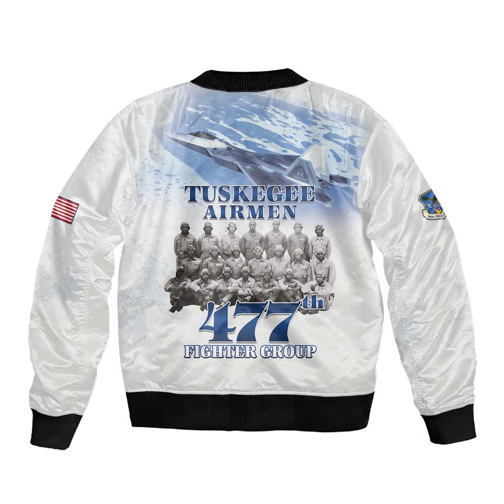 Tuskegee Airmen WWII Heroes Sleeve Zip Bomber Jacket 477th Fighter Group - African Pride