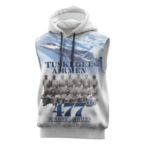 Tuskegee Airmen WWII Heroes Sleeveless Hoodie 477th Fighter Group - African Pride