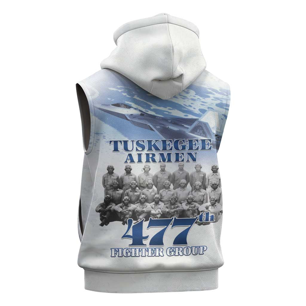 Tuskegee Airmen WWII Heroes Sleeveless Hoodie 477th Fighter Group - African Pride