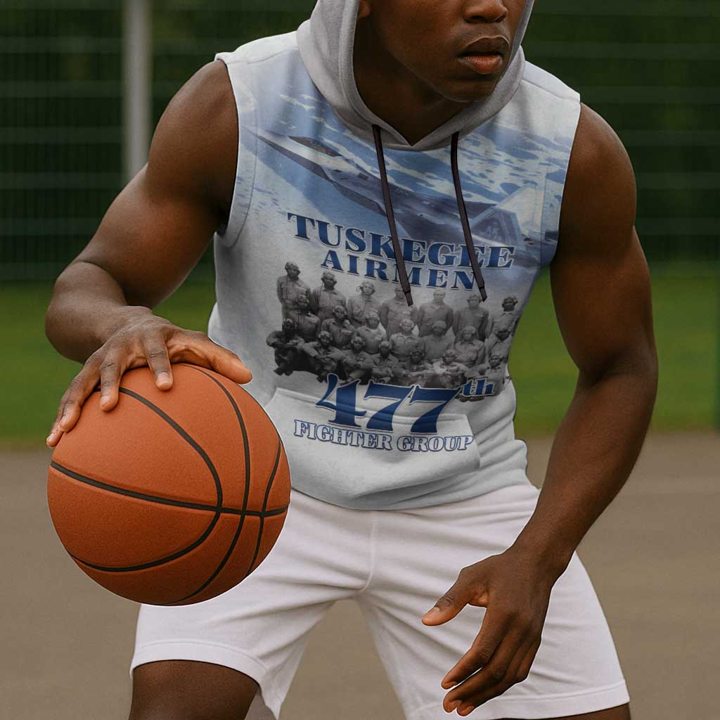 Tuskegee Airmen WWII Heroes Sleeveless Hoodie 477th Fighter Group - African Pride