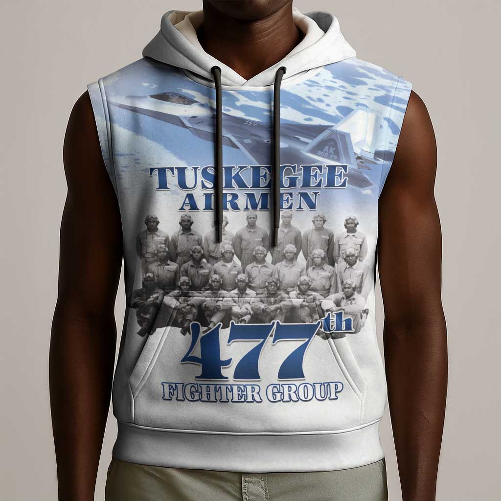 Tuskegee Airmen WWII Heroes Sleeveless Hoodie 477th Fighter Group - African Pride