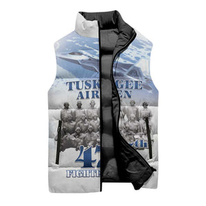 Tuskegee Airmen 477th Fighter Group Sleeveless Puffer Jacket Blue Sky Heritage