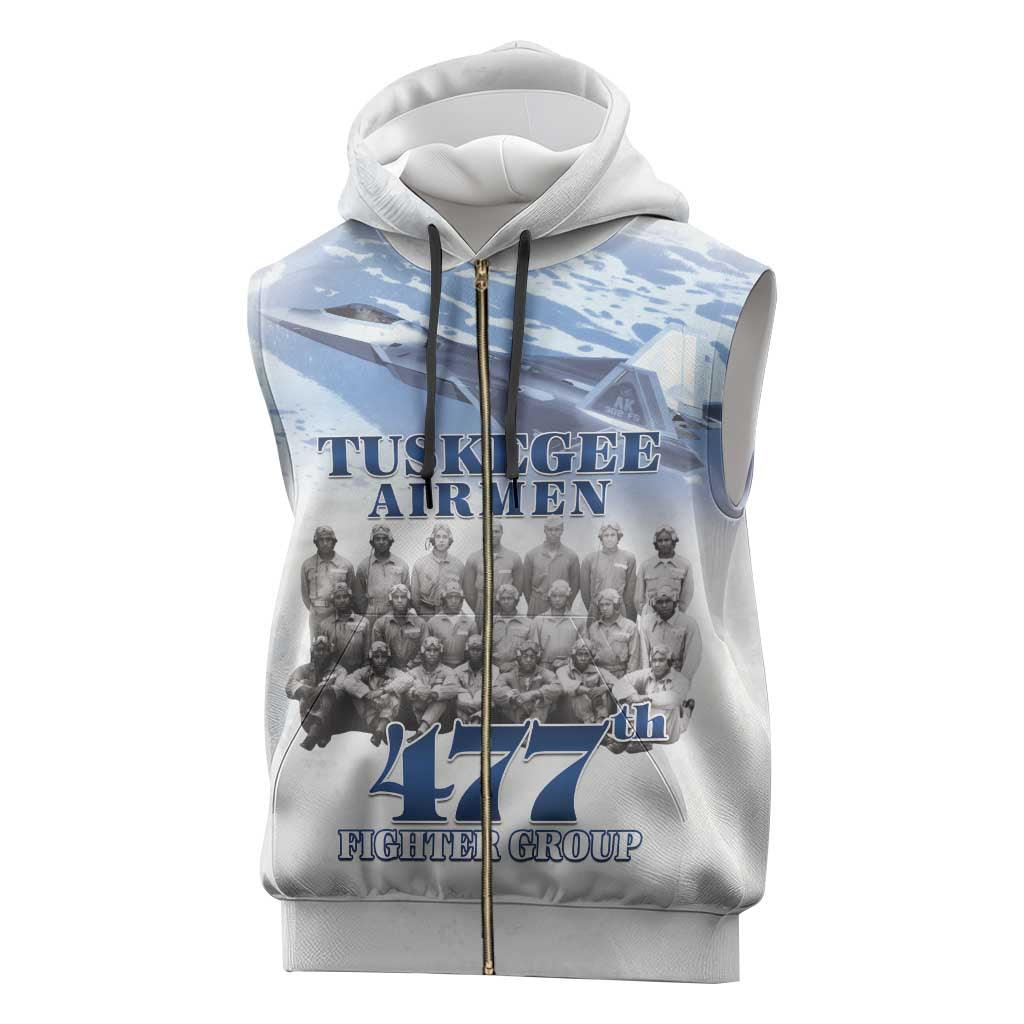 Tuskegee Airmen WWII Heroes Sleeveless Zip Hoodie 477th Fighter Group - African Pride