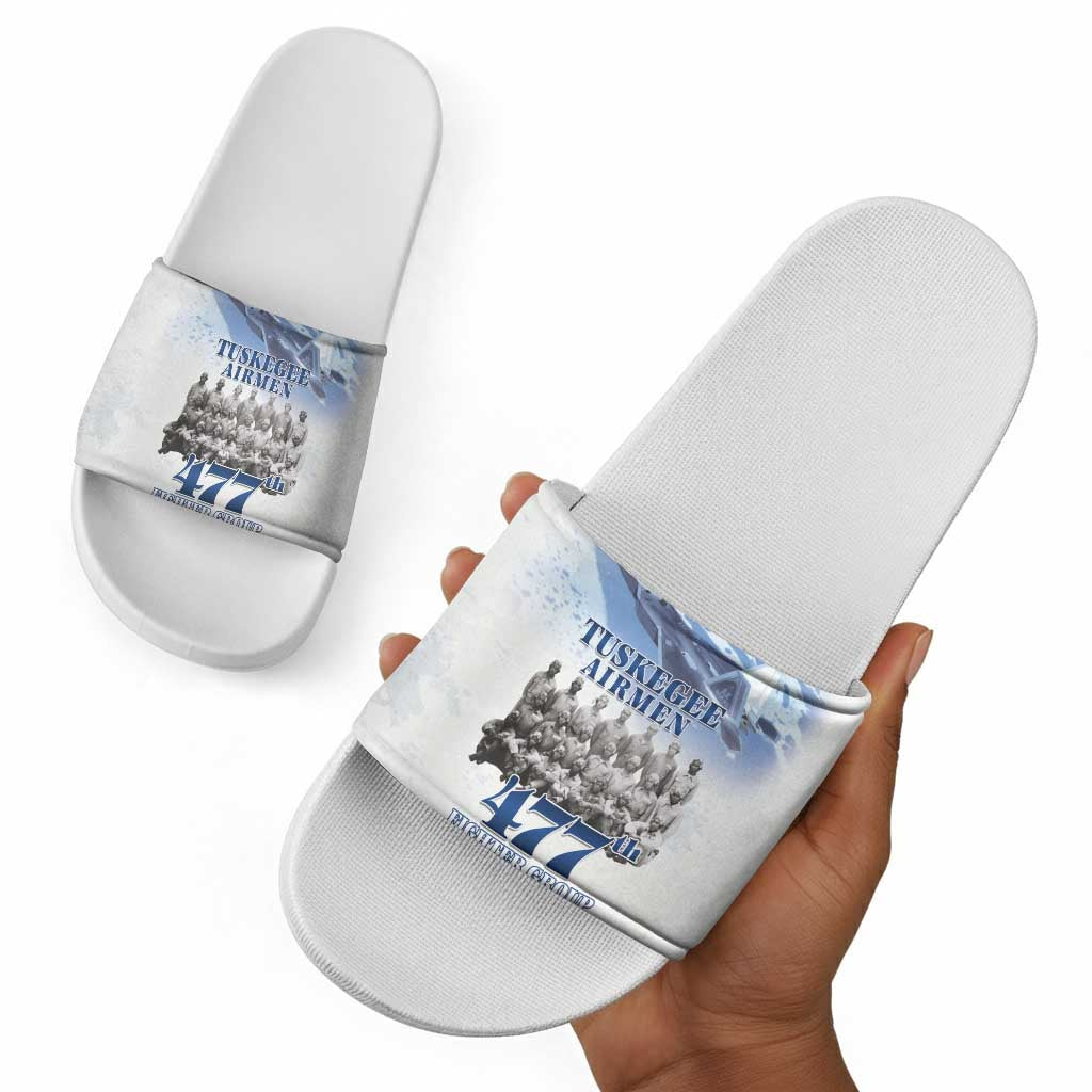 Tuskegee Airmen 477th Fighter Group Slide Sandals Blue Sky Heritage