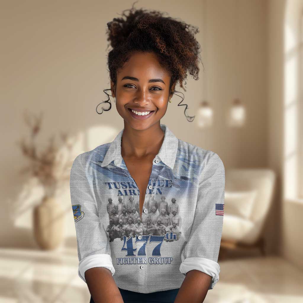 Tuskegee Airmen WWII Heroes Women Casual Shirt 477th Fighter Group - African Pride