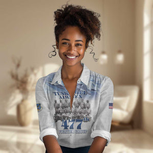 Tuskegee Airmen WWII Heroes Women Casual Shirt 477th Fighter Group - African Pride