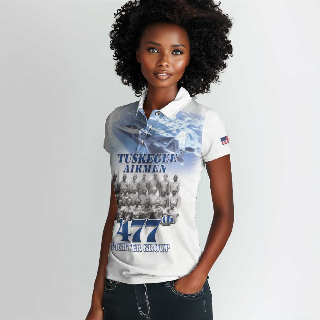 Tuskegee Airmen WWII Heroes Women Polo Shirt 477th Fighter Group - African Pride