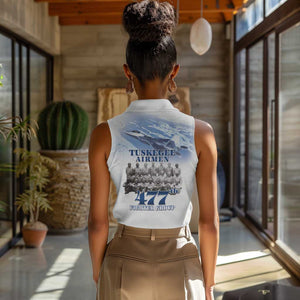 Tuskegee Airmen WWII Heroes Women Sleeveless Polo Shirt 477th Fighter Group - African Pride
