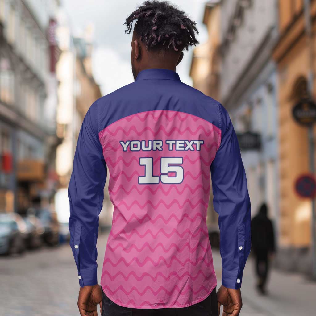 Custom Afro South Africa Cricket Long Sleeve Button Shirt Go Paarl
