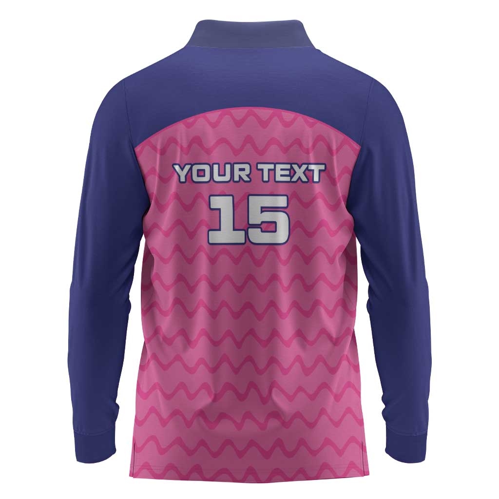 Custom Afro South Africa Cricket Long Sleeve Polo Shirt Go Paarl