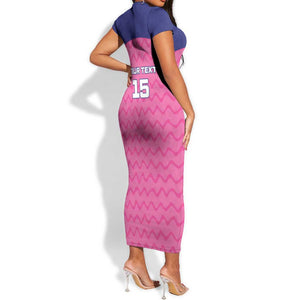 Custom Afro South Africa Cricket Short Sleeve Bodycon Dress Go Paarl LT15