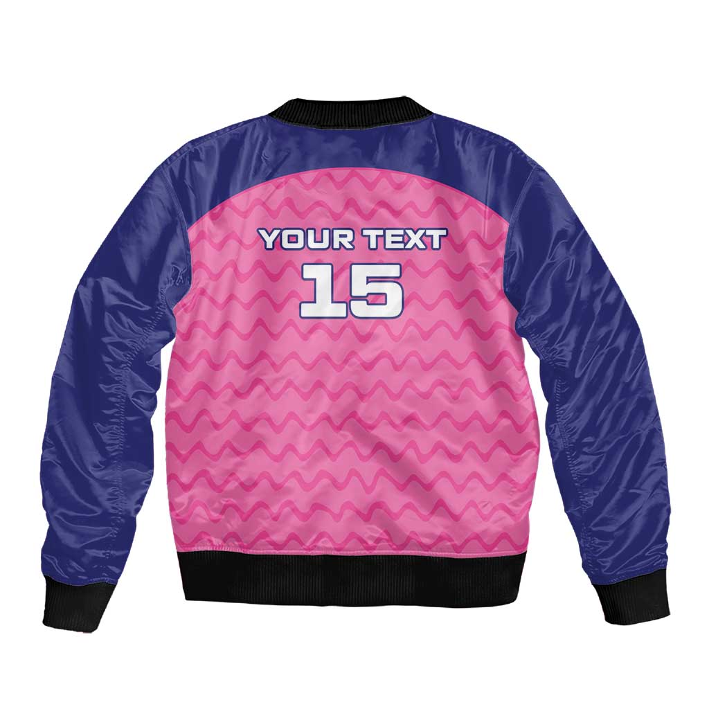 Custom Afro South Africa Cricket Sleeve Zip Bomber Jacket Go Paarl