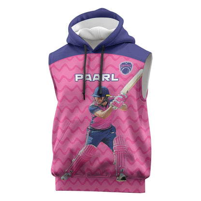 Custom Afro South Africa Cricket Sleeveless Hoodie Go Paarl - African Pride