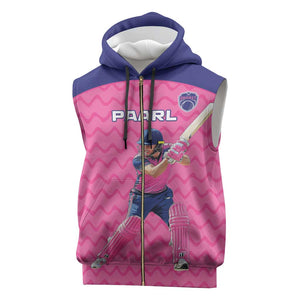 Custom Afro South Africa Cricket Sleeveless Zip Hoodie Go Paarl - African Pride
