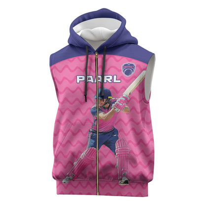Custom Afro South Africa Cricket Sleeveless Zip Hoodie Go Paarl - African Pride