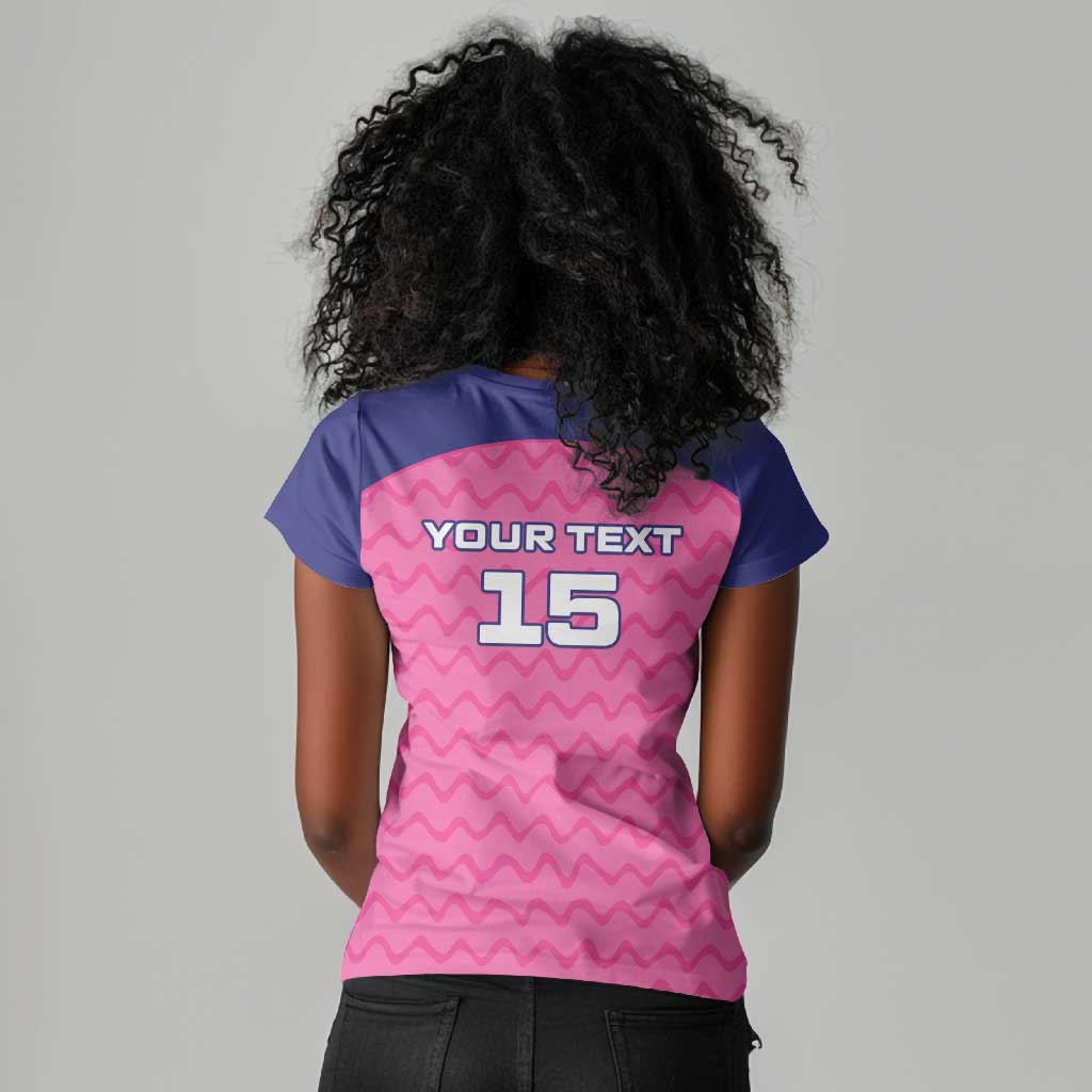 Custom Afro South Africa Cricket Women V-Neck T-Shirt Go Paarl