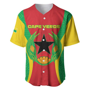 Personalised Afro Cape Verde (1975-1992) Baseball Jersey Mix African Pattern