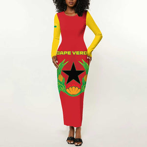 Personalised Afro Cape Verde (1975-1992) Long Sleeve Bodycon Dress Mix African Pattern LT15