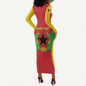Personalised Afro Cape Verde (1975-1992) Long Sleeve Bodycon Dress Mix African Pattern LT15