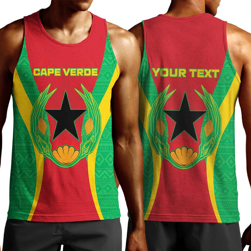 Personalised Afro Cape Verde (1975-1992) Men Tank Top Mix African Pattern