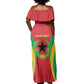 Personalised Afro Cape Verde (1975-1992) Off Shoulder Maxi Dress Mix African Pattern