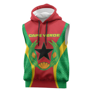 Personalised Afro Cape Verde (1975-1992) Sleeveless Hoodie Mix African Pattern - African Pride