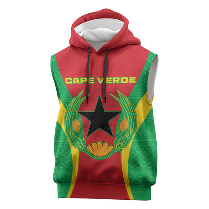 Personalised Afro Cape Verde (1975-1992) Sleeveless Hoodie Mix African Pattern - African Pride