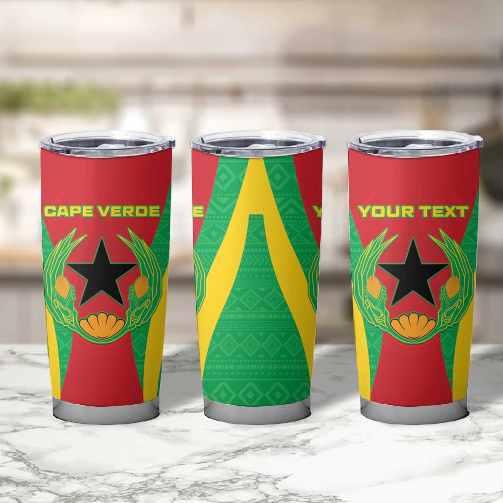 Personalised Afro Cape Verde (1975-1992) Tumbler Cup Mix African Pattern